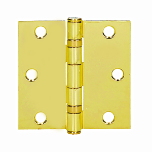 BISAGRA 4X4 3.3MM CON BALERO Y PERNO PLANO LATÓN BRILLANTE
